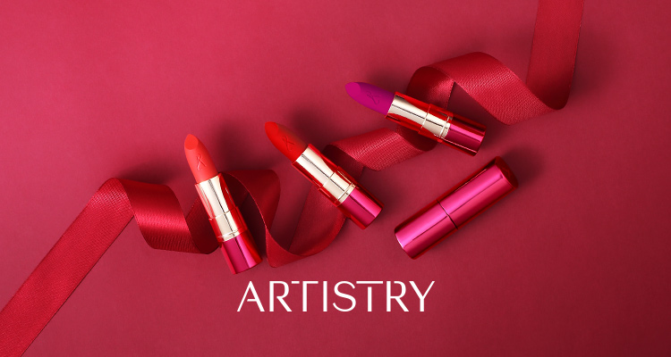 Flatlay of ARTISTRY Semi Matte Color Lipsticks 